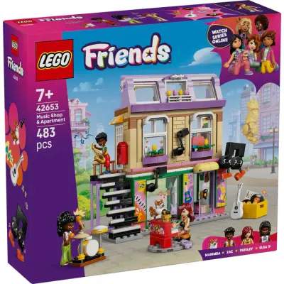 LEGO Friends 42653 Glasbena trgovina in stanovanje