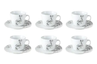 ALPEKSHOME, SIMFONIJA, SKODELICE ZA KAVO, 180 ML, 6 KOS