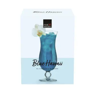Royal Leerdam Blue Hawaii Glass Set of 4 - Elegant Stemware for Cocktails