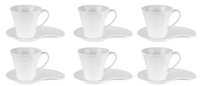 ALPEKSHOME, SKODELICE ZA BELO KAVO, BELE, HJ1316, 220 ml, 6 KOS