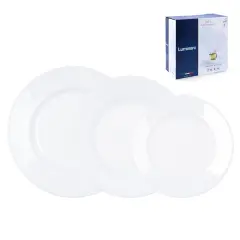 LUMINARC, PLUMI, KROŽNIKI BELI, 18 DELNI SET