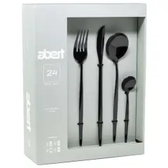 ABERT, JEDILNI PRIBOR, ČRN, 24 DELNI