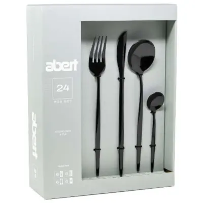ABERT, JEDILNI PRIBOR, ČRN, 24 DELNI
