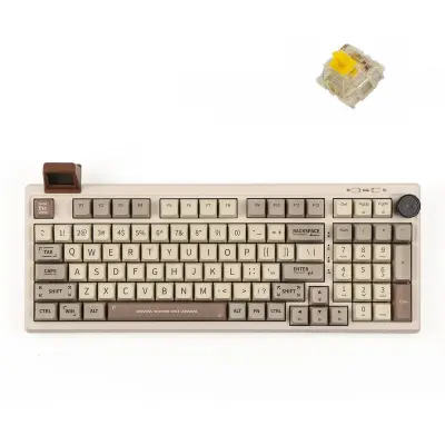 Epomaker RT100 95% Retro Mehanska Tipkovnica Bela / Gateron Pro Yellow