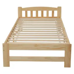Enojna postelja 90x200 cm okvir iz lesa - naravna