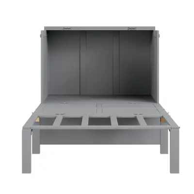 Zložljiva postelja 90x200 cm iz lesa - z letvenim dnom - siva