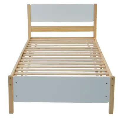 Enostavna postelja 90x200 cm okvir iz lesa - Bela