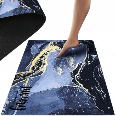 Kopalniška pralna nedrseča preproga 80x50cm mornarski marmor