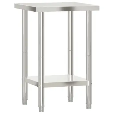 vidaXL Kuhinjska delovna miza 55x55x85 cm nerjaveče jeklo