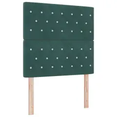 vidaXL Vzglavje s kristalnimi gumbi, tapecirano temno zeleno 90 cm žametno