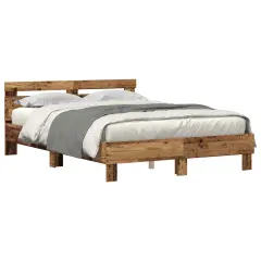 vidaXL Leseni posteljni okvir Recikliran les 140 x 190 cm Prenosljiv