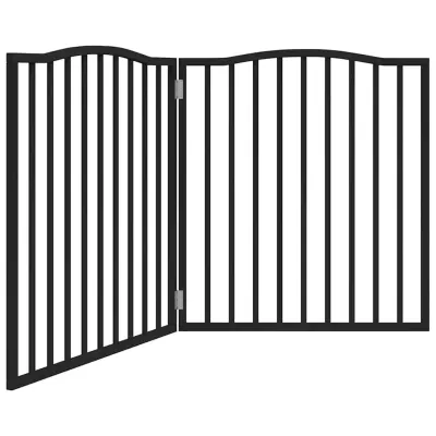 vidaXL Vrata za pse zložljiva 2 panela črna 160 cm topolovina