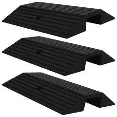 vidaXL Klančine za prag v obliki mostu 3 kosi 49x40x8 cm guma