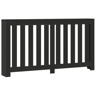 vidaXL Pokrov za radiator črn 149x20x82 cm inženirski les