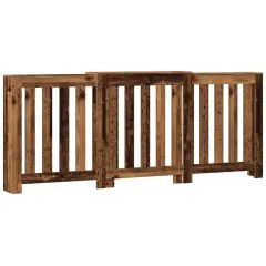 vidaXL Pokrov za radiator starinski les 205x21,5x83,5cm inženirski les