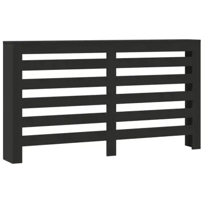 vidaXL Pokrov za radiator črn 149x20x82 cm inženirski les