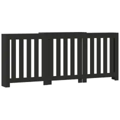 vidaXL Pokrov za radiator črn 205x21,5x83,5 cm inženirski les
