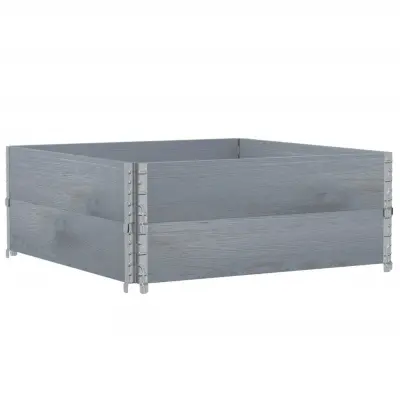 vidaXL Paletni okvirji 2 kosa sivi 100x100 cm trdna borovina