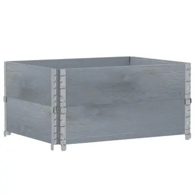 vidaXL Paletni okvirji 2 kosa sivi 80x60 cm trdna borovina