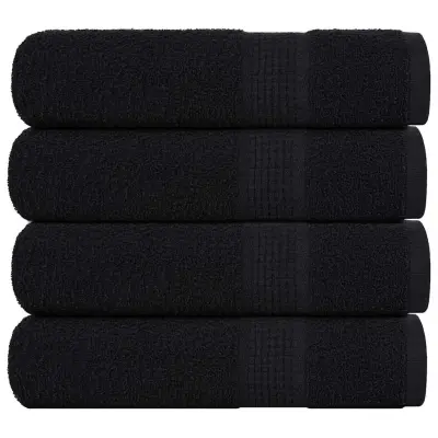 vidaXL Brisače za tuširanje 4 kos črna 70x140 cm 360 g/m² 100% bombaž