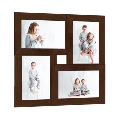 vidaXL Foto okvir za 4x(13x18 cm) fotografije temno rjav MDF