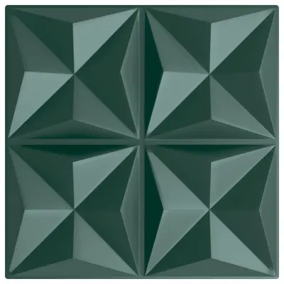 vidaXL Stenski paneli 48 kosov zeleni 50x50 cm XPS 12 m² origami