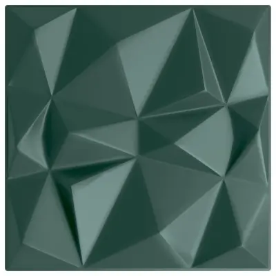 vidaXL Stenski paneli 12 kosov zeleni 50x50 cm XPS 3 m² diamant