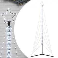 vidaXL LED božično drevo 525 LED hladno bele 302 cm
