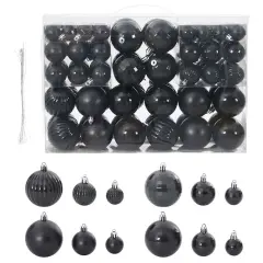 vidaXL Božični bomboni 100 kosov črni Ø3/4/6 cm