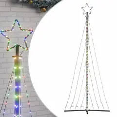 vidaXL LED božično drevo 447 LED barvita 249 cm