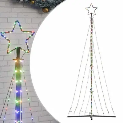 vidaXL LED božično drevo 447 LED barvita 249 cm