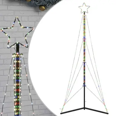 vidaXL LED božično drevo 483 LED barvita 240 cm