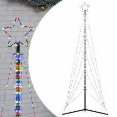 vidaXL LED božično drevo 525 LED barvita 302 cm