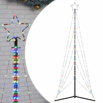 vidaXL LED božično drevo 525 LED barvita 302 cm