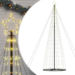 vidaXL LED božično drevo 1534 LED toplo bela 503 cm