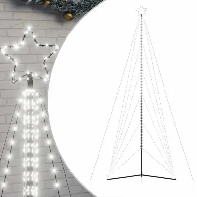 vidaXL LED božično drevo 861 LED hladno bele 478 cm