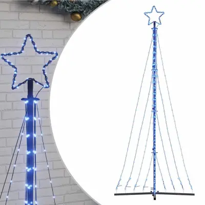 vidaXL LED božično drevo 447 LED modra 249 cm