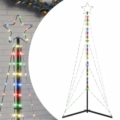 vidaXL LED božično drevo 363 LED barvita 182 cm