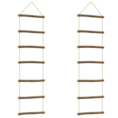 vidaXL Stenske dekoracije v obliki lestve 2 kosa 30x100cm Naravna veja