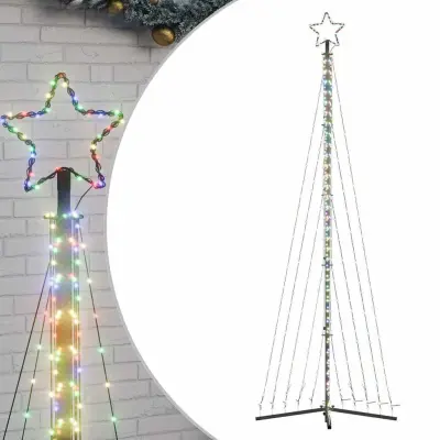 vidaXL LED božično drevo 495 LED barvita 300,5 cm