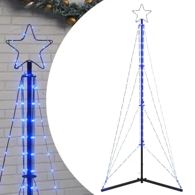 vidaXL LED božično drevo 363 LED modra 182 cm