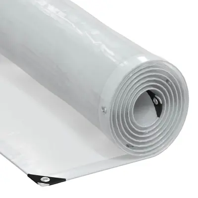 vidaXL Prozorna ponjava z očesci 1x10 m polietilen