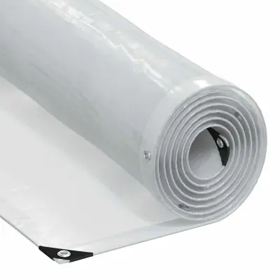 vidaXL Prozorna ponjava z očesci 2x6 m polietilen