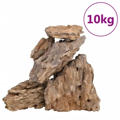 vidaXL Zmajev kamen 10 kg mešane barve 10-30 cm