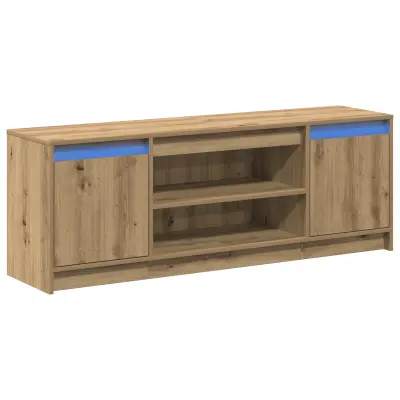 vidaXL TV omara z LED Artesanski hrast 139.5x34x50 cm inženirski les