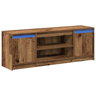 vidaXL TV omarica z LED staranega lesa 139.5x34x50 cm