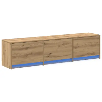 vidaXL TV omarica z LED iz hrastovega lesa 165x34x40 cm iz inženirskega lesa