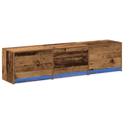vidaXL TV omara z LED Stari les 162.5x34x40 cm Opravljena površina