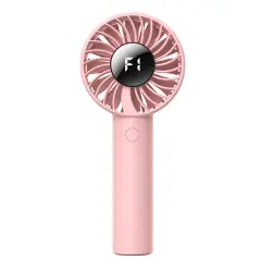 Prenosni ročni ventilator s 5 hitrostmi in digitalnim zaslonom Pink