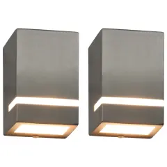 vidaXL Zunanje stenske svetilke 2 kosa 35 W srebrne pravokotne